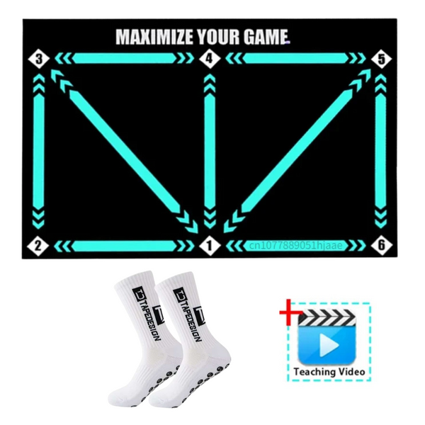 Football Training Mat for Dribbling Footwork Practice Indoor Set