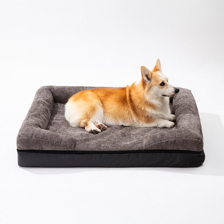 Orthopedic Dog Bed with Raised Edges Washable Pet Cushion