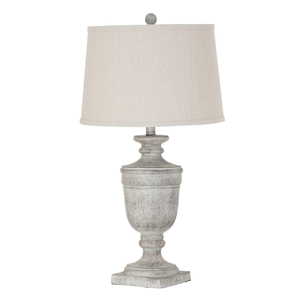 Textured Column Table Lamp with Linen Shade Modern Home Light