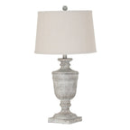 Textured Column Table Lamp with Linen Shade Modern Home Light