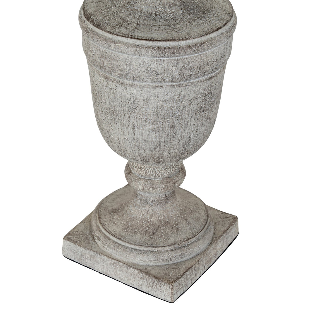 Textured Column Table Lamp with Linen Shade Modern Home Light