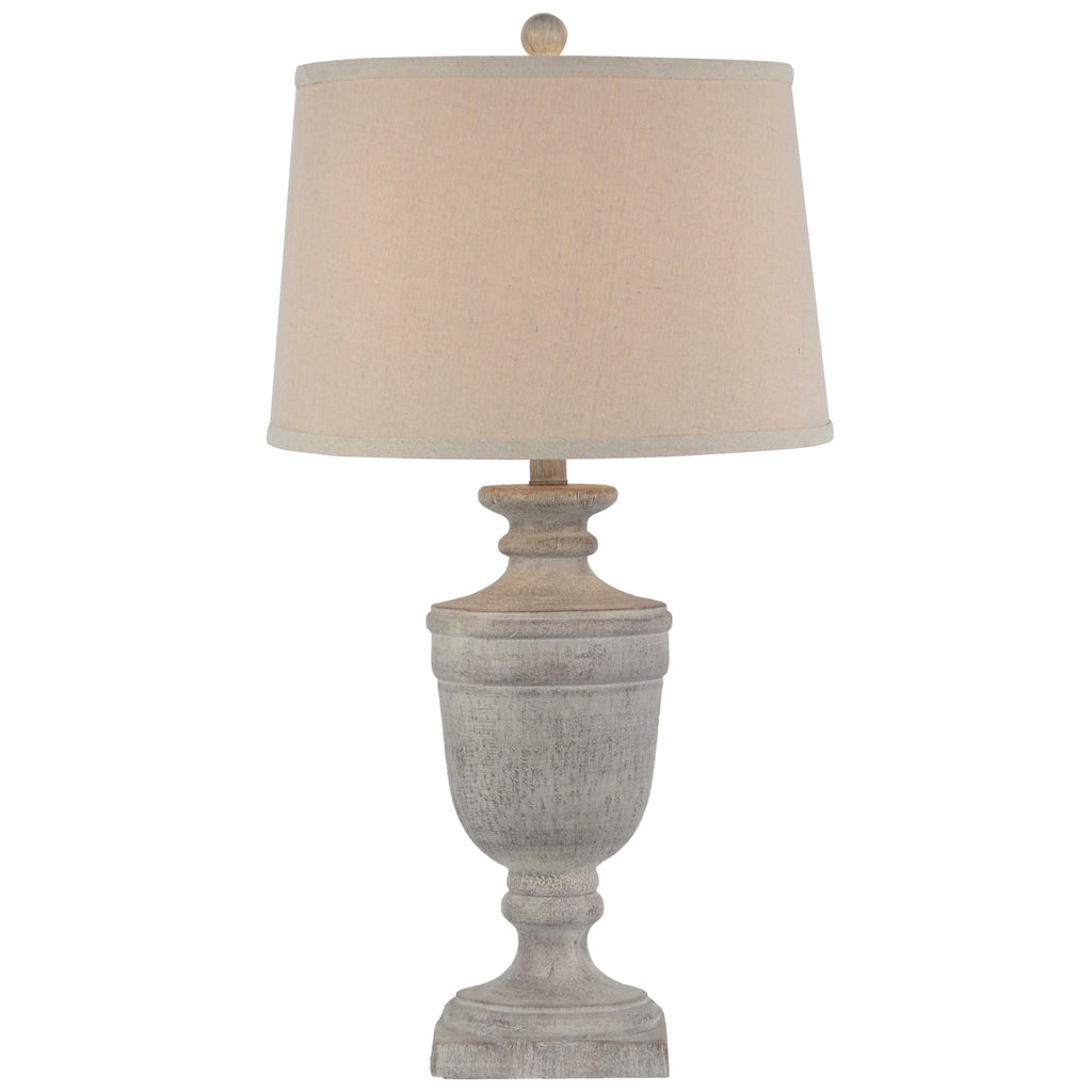 Textured Column Table Lamp with Linen Shade Modern Home Light