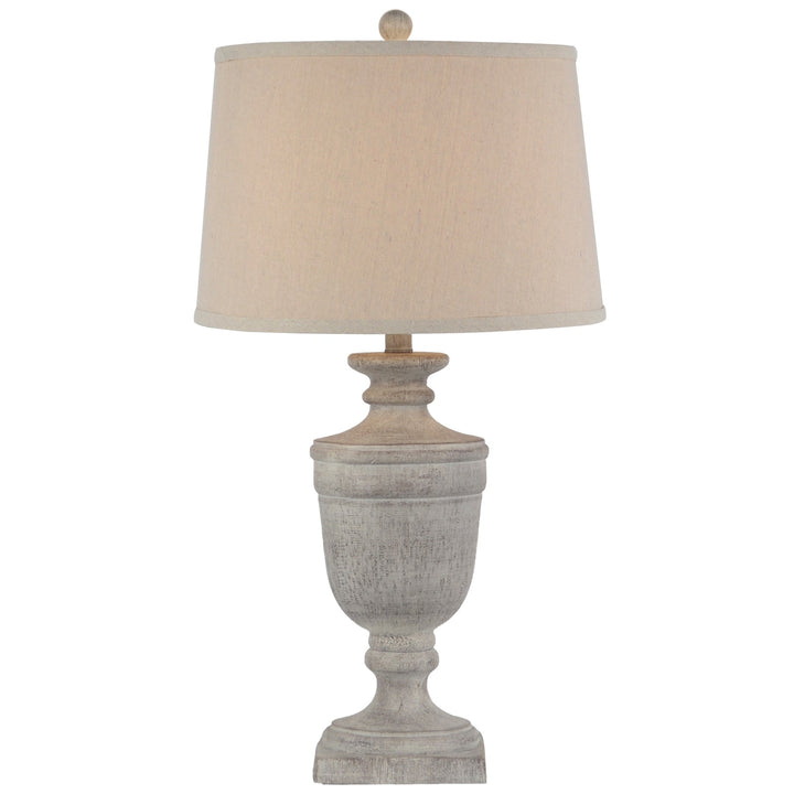 Textured Column Table Lamp with Linen Shade Modern Home Light
