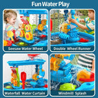 Kids Sand and Water Play Table 3-in-1 Outdoor Activity Set