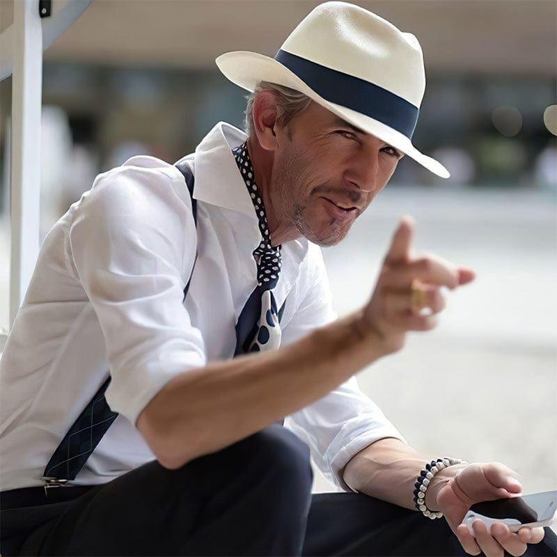 Men’s Classic Panama Hat Handmade Straw Summer Hat