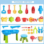 Kids Sand and Water Play Table 3-in-1 Outdoor Activity Set