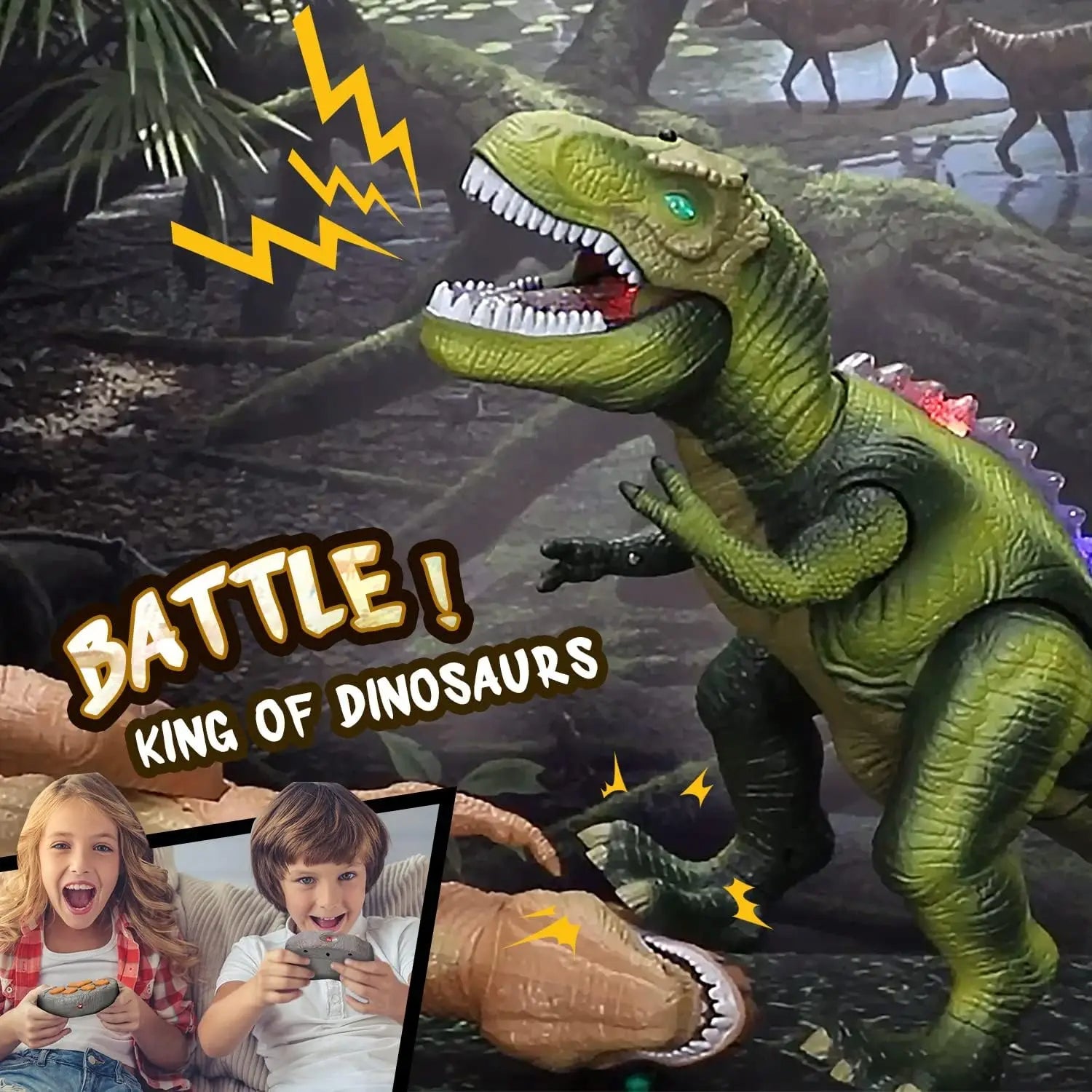 Remote Control T-Rex Dinosaur Toy with Lights Sound Kids Play