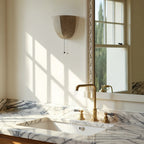 Wall Sconce with Linen Shade & Pull Chain Bedside Light