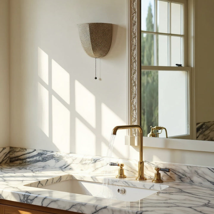 Wall Sconce with Linen Shade & Pull Chain Bedside Light