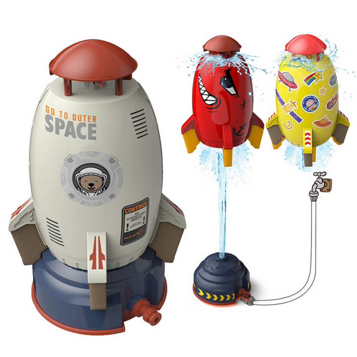 Kids Rocket Sprinkler Water Toy Outdoor Garden Hose Splash Play