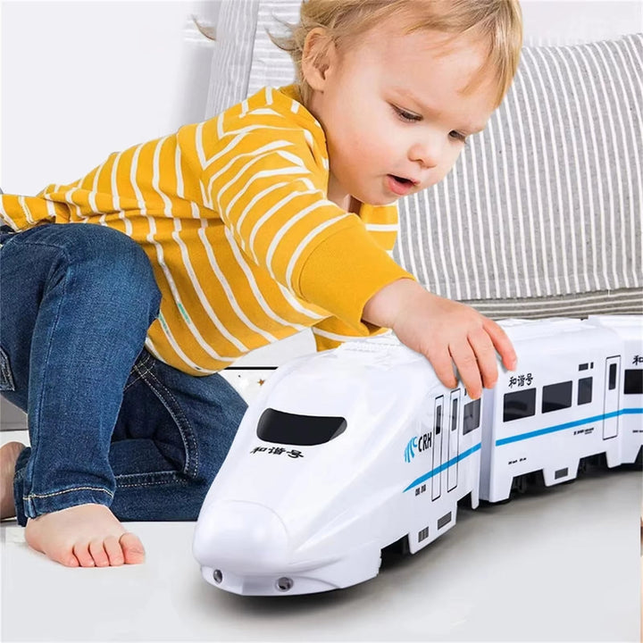 Kids Electric Train Toy with Lights Sound Moving Cars Play Set