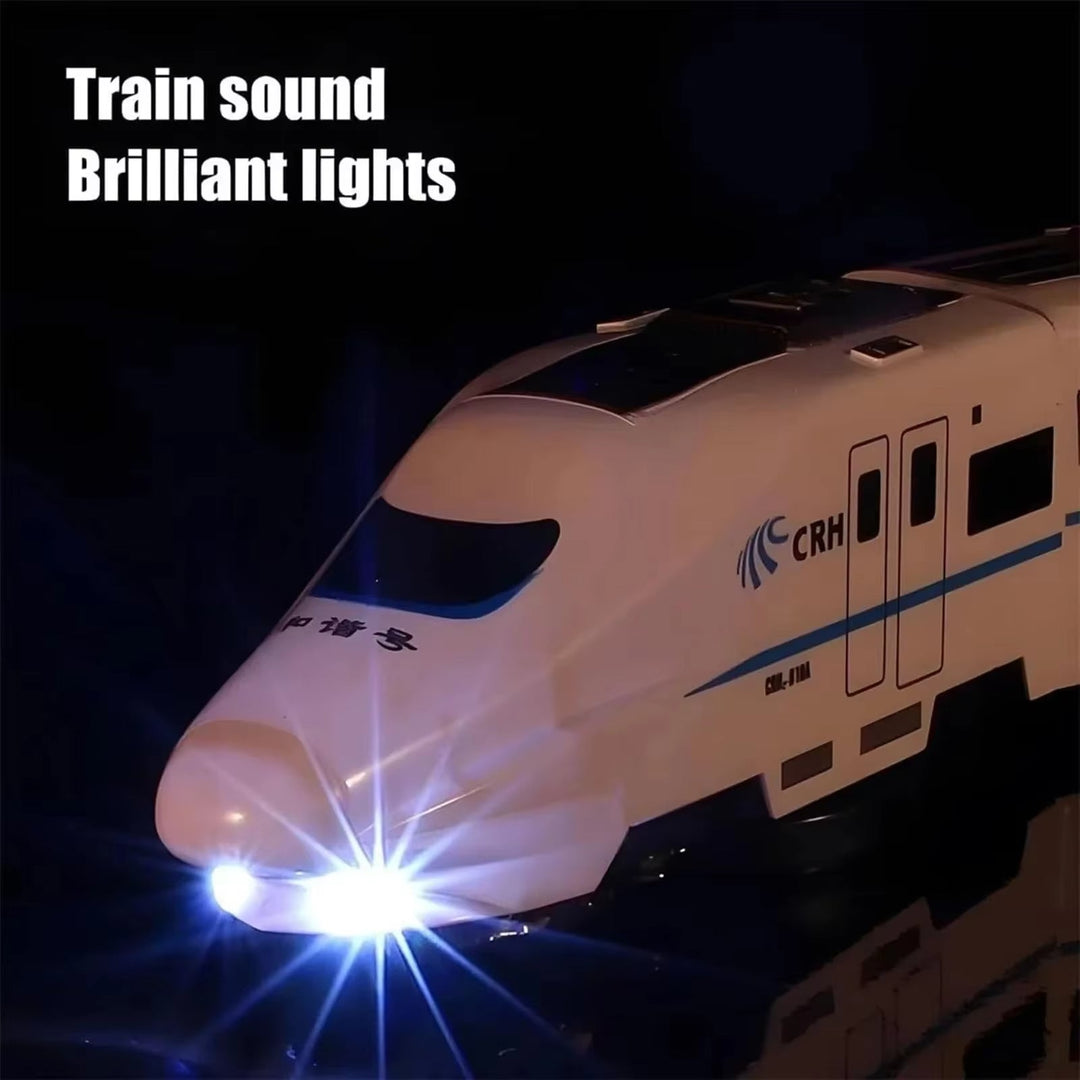 Kids Electric Train Toy with Lights Sound Moving Cars Play Set