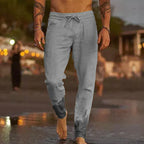 Men's Linen Pants Lightweight Relaxed Fit Summer Trousers