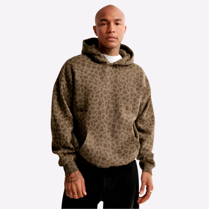 Leopard Print Unisex Hoodie Casual Streetwear Pullover Sweatshirt