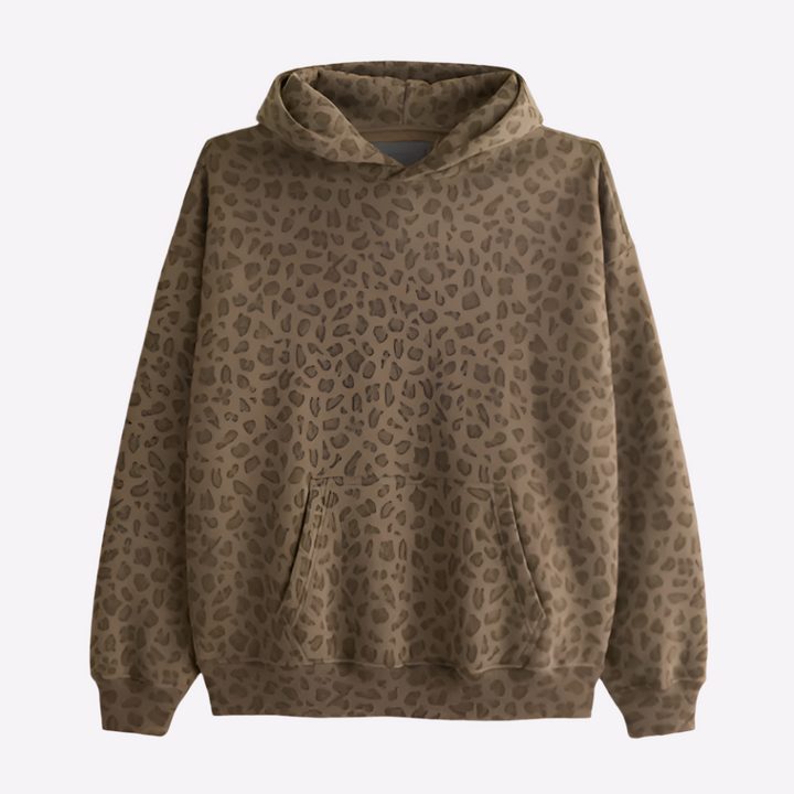 Leopard Print Unisex Hoodie Casual Streetwear Pullover Sweatshirt