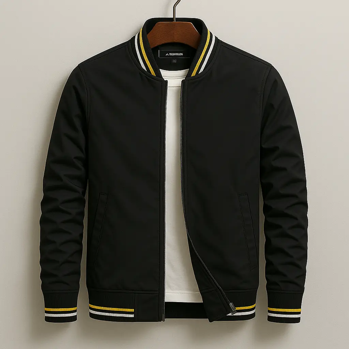 Men's Bomber Jacket with Ribbed Trim