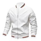Men’s Bomber Jacket Zip-Up Casual Coat with Ribbed Trim