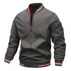 Men’s Bomber Jacket Zip-Up Casual Coat with Ribbed Trim