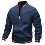 Men’s Bomber Jacket Zip-Up Casual Coat with Ribbed Trim