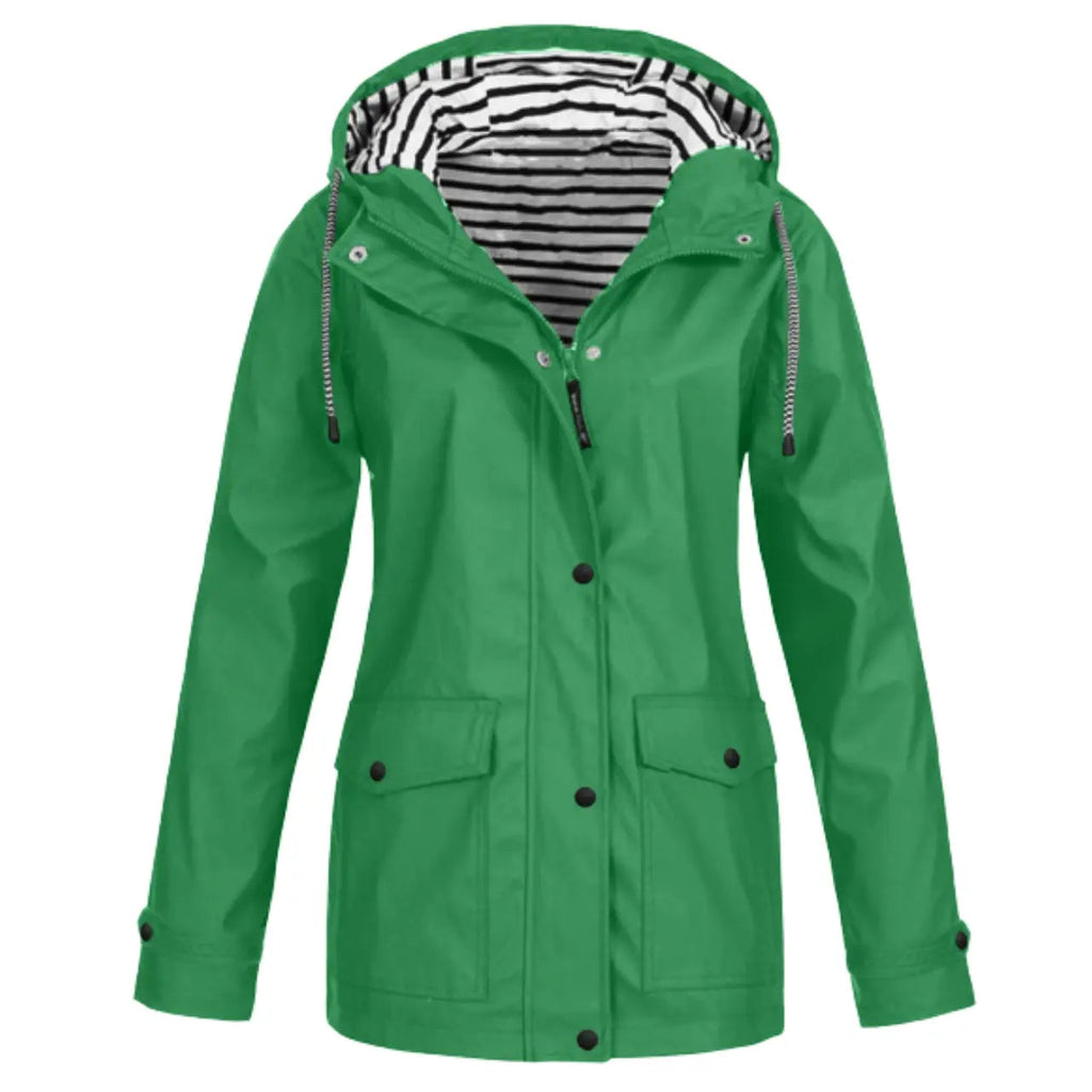 Women’s Hooded Rain Jacket Lightweight Waterproof Coat with Pockets
