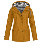 Women’s Hooded Rain Jacket Lightweight Waterproof Coat with Pockets