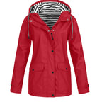 Women’s Hooded Rain Jacket Lightweight Waterproof Coat with Pockets