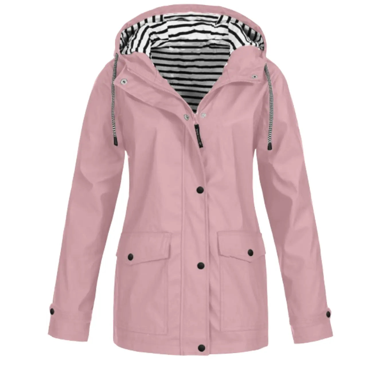 Women’s Hooded Rain Jacket Lightweight Waterproof Coat with Pockets