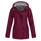 Women’s Hooded Rain Jacket Lightweight Waterproof Coat with Pockets