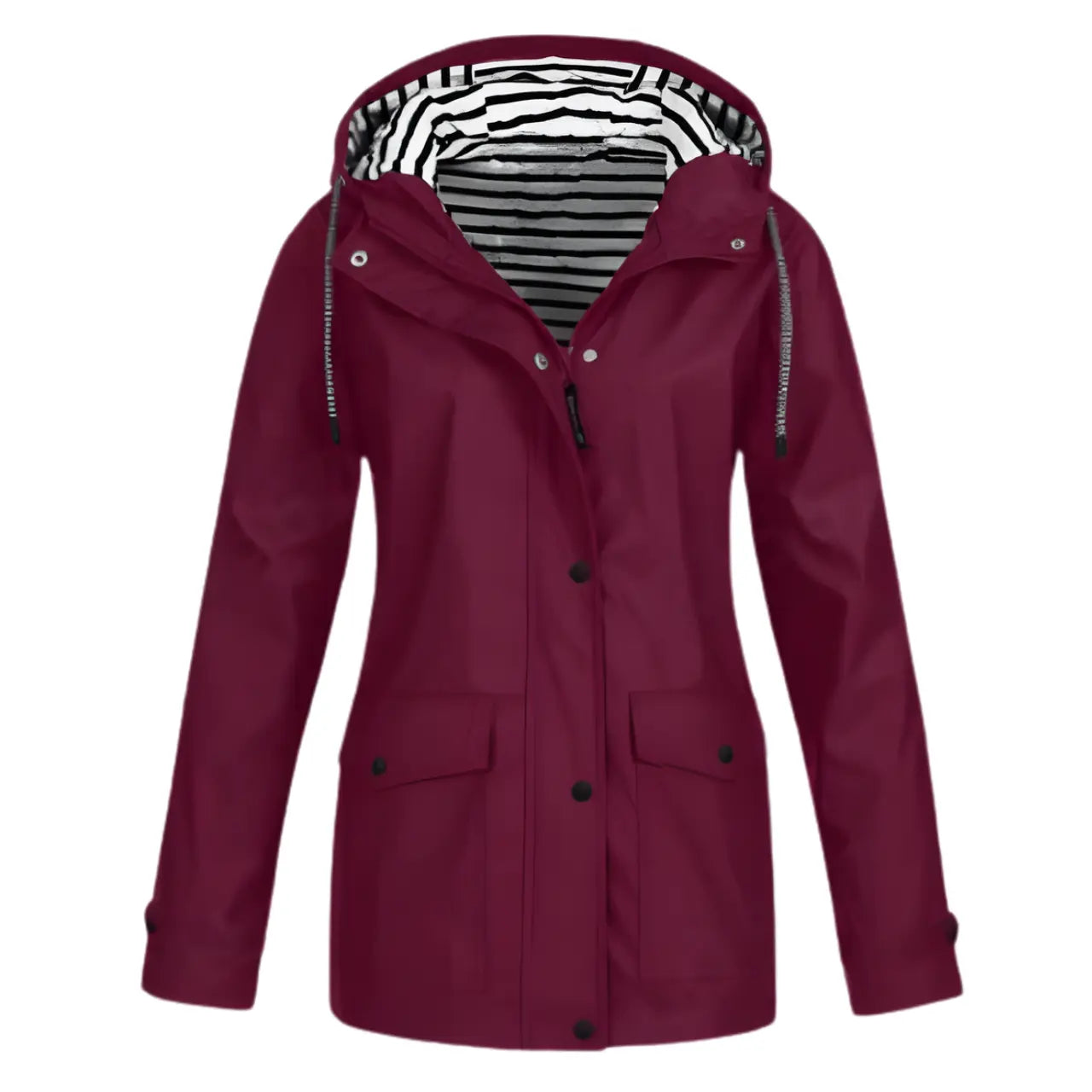 Women’s Hooded Rain Jacket Lightweight Waterproof Coat with Pockets