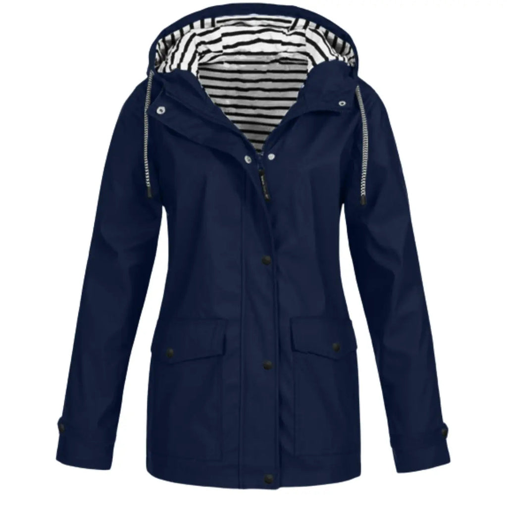 Women’s Hooded Rain Jacket Lightweight Waterproof Coat with Pockets
