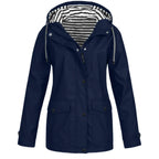 Women’s Hooded Rain Jacket Lightweight Waterproof Coat with Pockets