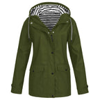 Women’s Hooded Rain Jacket Lightweight Waterproof Coat with Pockets