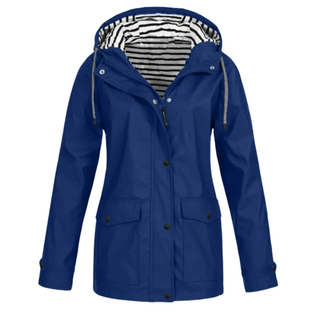 Women’s Hooded Rain Jacket Lightweight Waterproof Coat with Pockets