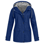 Women’s Hooded Rain Jacket Lightweight Waterproof Coat with Pockets