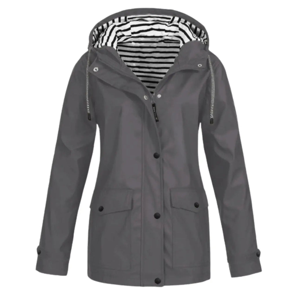 Women’s Hooded Rain Jacket Lightweight Waterproof Coat with Pockets
