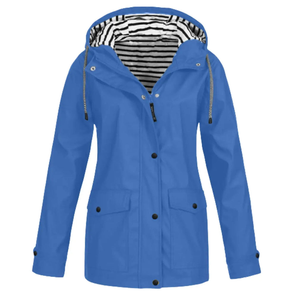 Women’s Hooded Rain Jacket Lightweight Waterproof Coat with Pockets