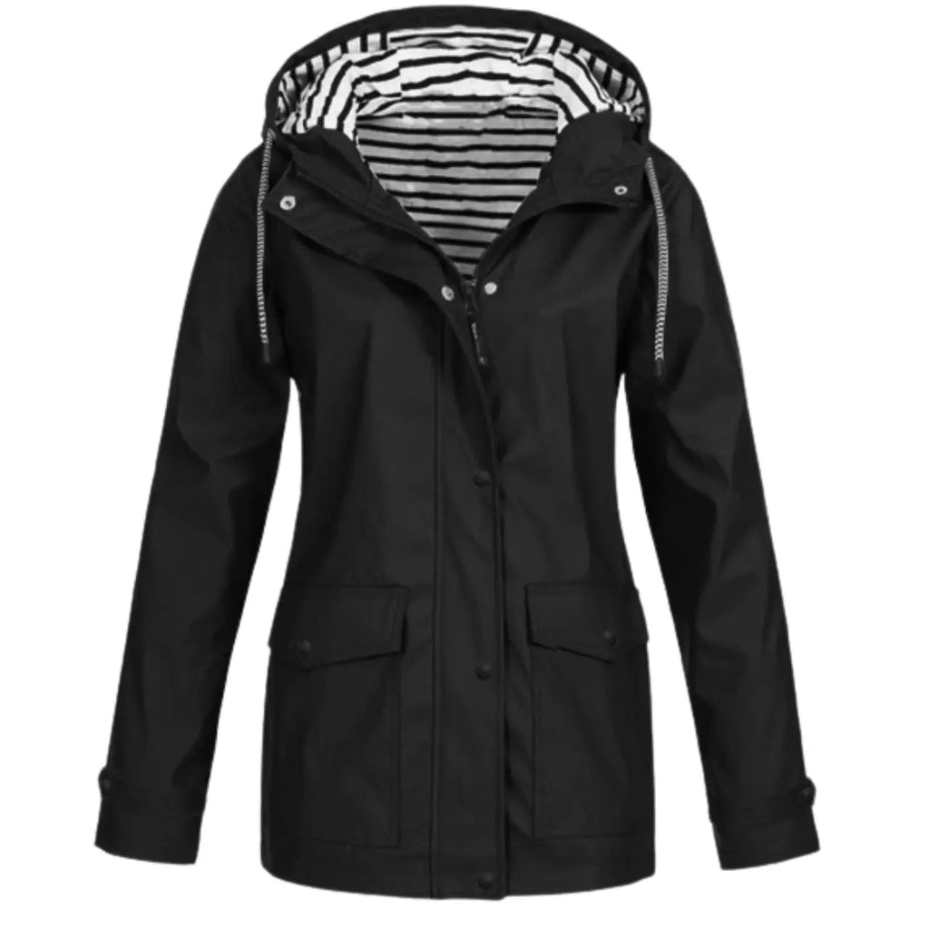 Women’s Hooded Rain Jacket Lightweight Waterproof Coat with Pockets