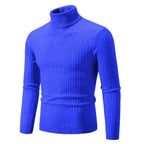 Men’s Turtleneck Knit Sweater Long Sleeve Ribbed Pullover Top