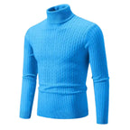 Men’s Turtleneck Knit Sweater Long Sleeve Ribbed Pullover Top