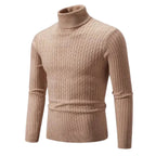 Men’s Turtleneck Knit Sweater Long Sleeve Ribbed Pullover Top