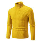 Men’s Turtleneck Knit Sweater Long Sleeve Ribbed Pullover Top