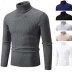Men’s Turtleneck Knit Sweater Long Sleeve Ribbed Pullover Top
