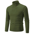 Men’s Turtleneck Knit Sweater Long Sleeve Ribbed Pullover Top