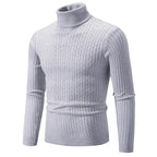 Men’s Turtleneck Knit Sweater Long Sleeve Ribbed Pullover Top