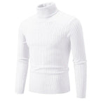Men’s Turtleneck Knit Sweater Long Sleeve Ribbed Pullover Top