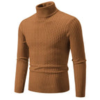 Men’s Turtleneck Knit Sweater Long Sleeve Ribbed Pullover Top
