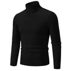 Men’s Turtleneck Knit Sweater Long Sleeve Ribbed Pullover Top