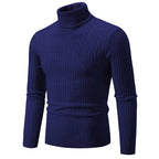 Men’s Turtleneck Knit Sweater Long Sleeve Ribbed Pullover Top