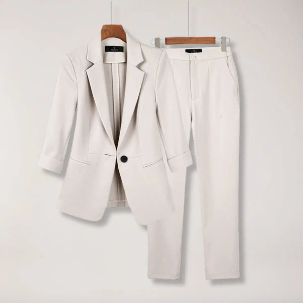 Women’s Blazer and Trousers Suit Set Tailored Two Piece Outfit