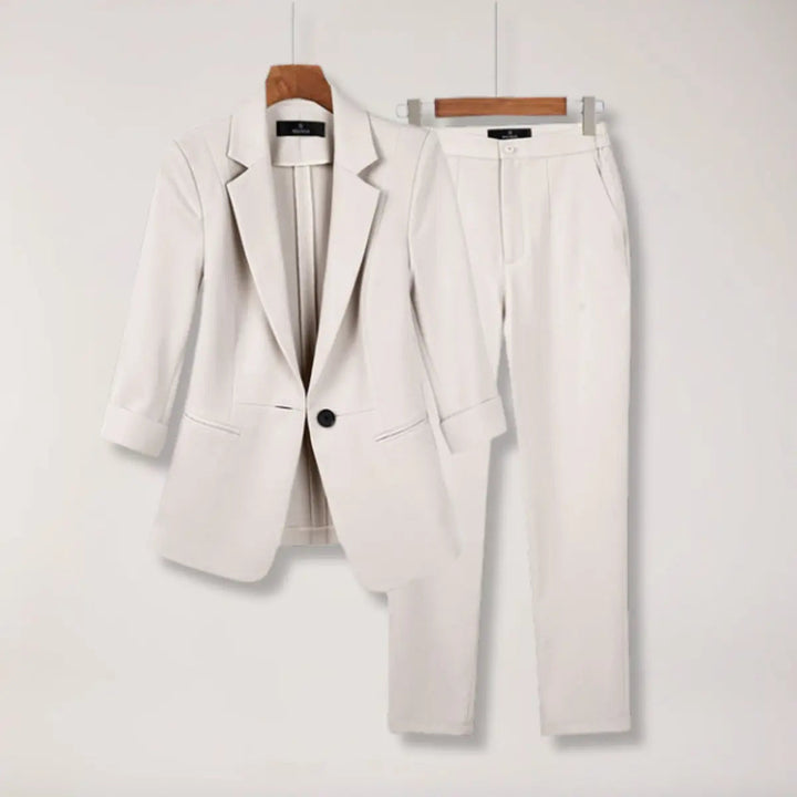 Women’s Blazer and Trousers Suit Set Tailored Two Piece Outfit